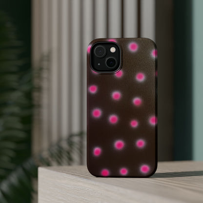 MagSafe "cherry mocha polka dot" airbrush iPhone case
