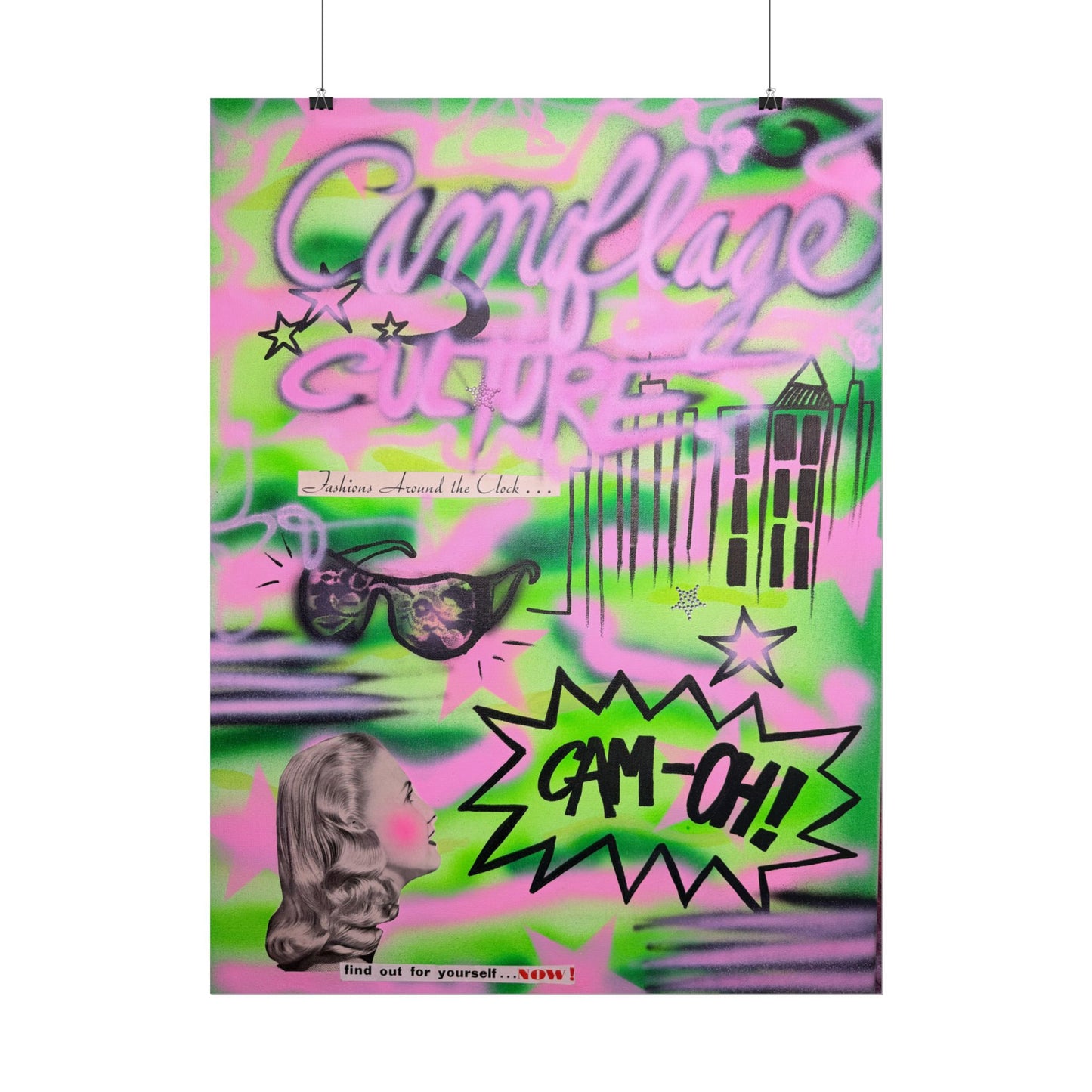 "green camo" airbrush rolled print