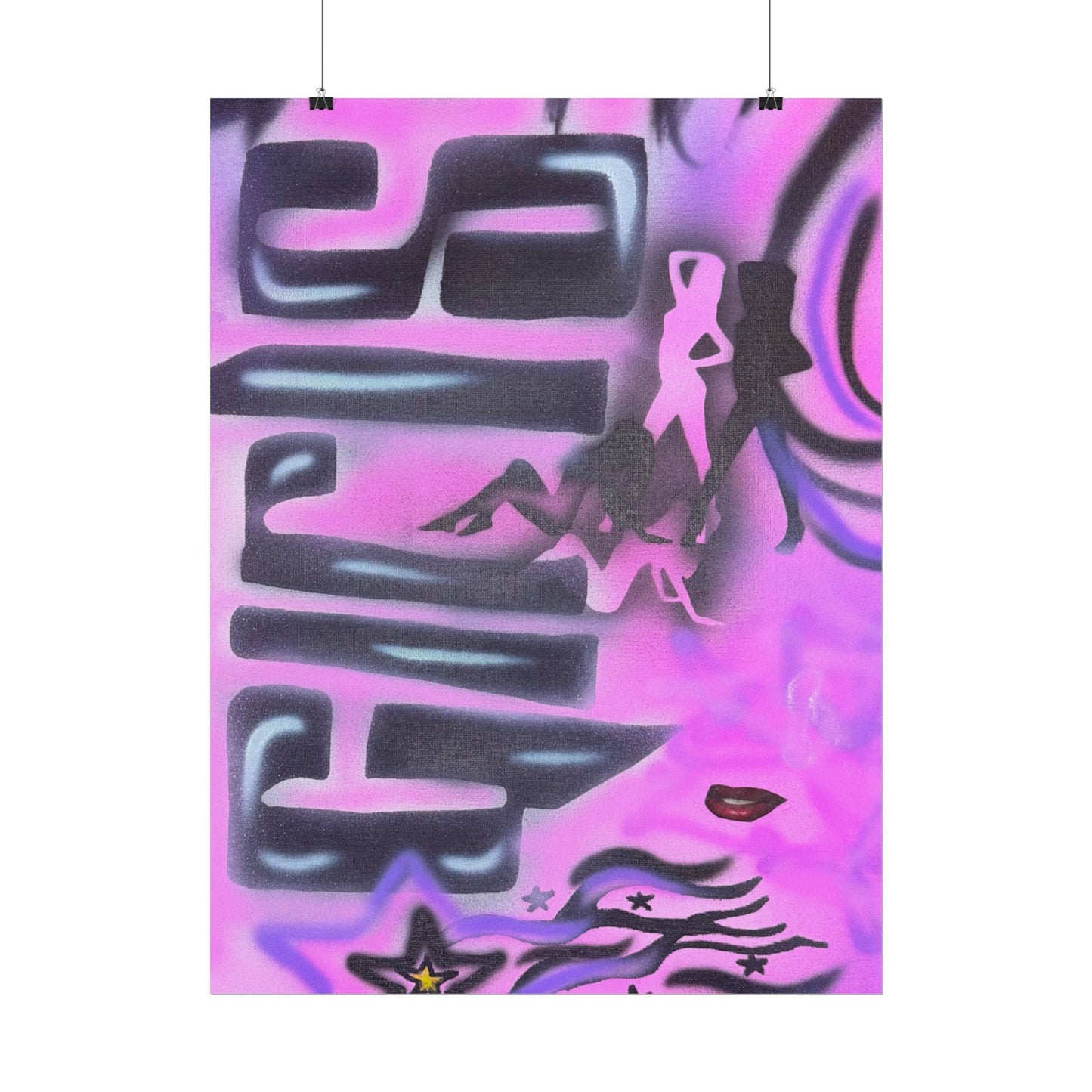 "neon nights" airbrush rolled print