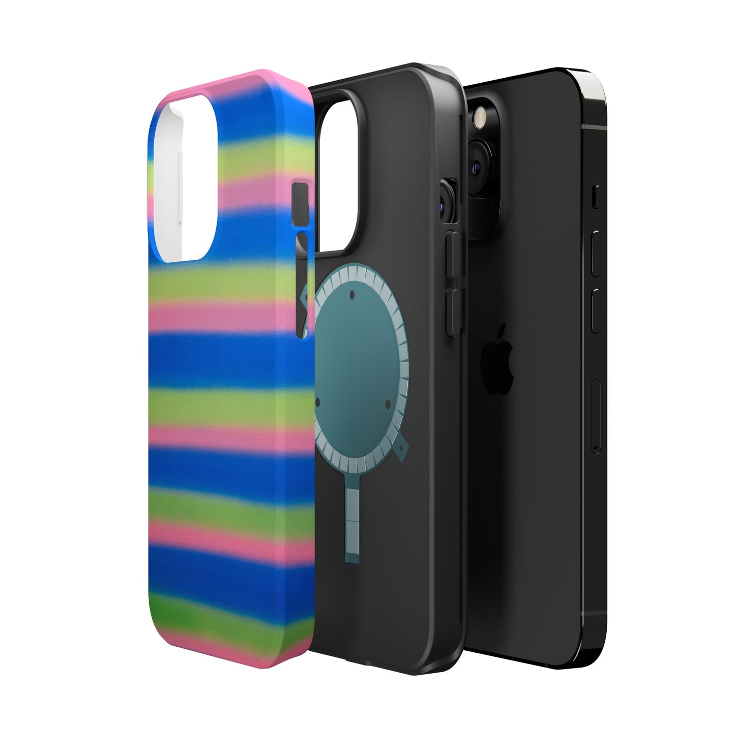 MagSafe "sherbet stripes" airbrush iPhone case