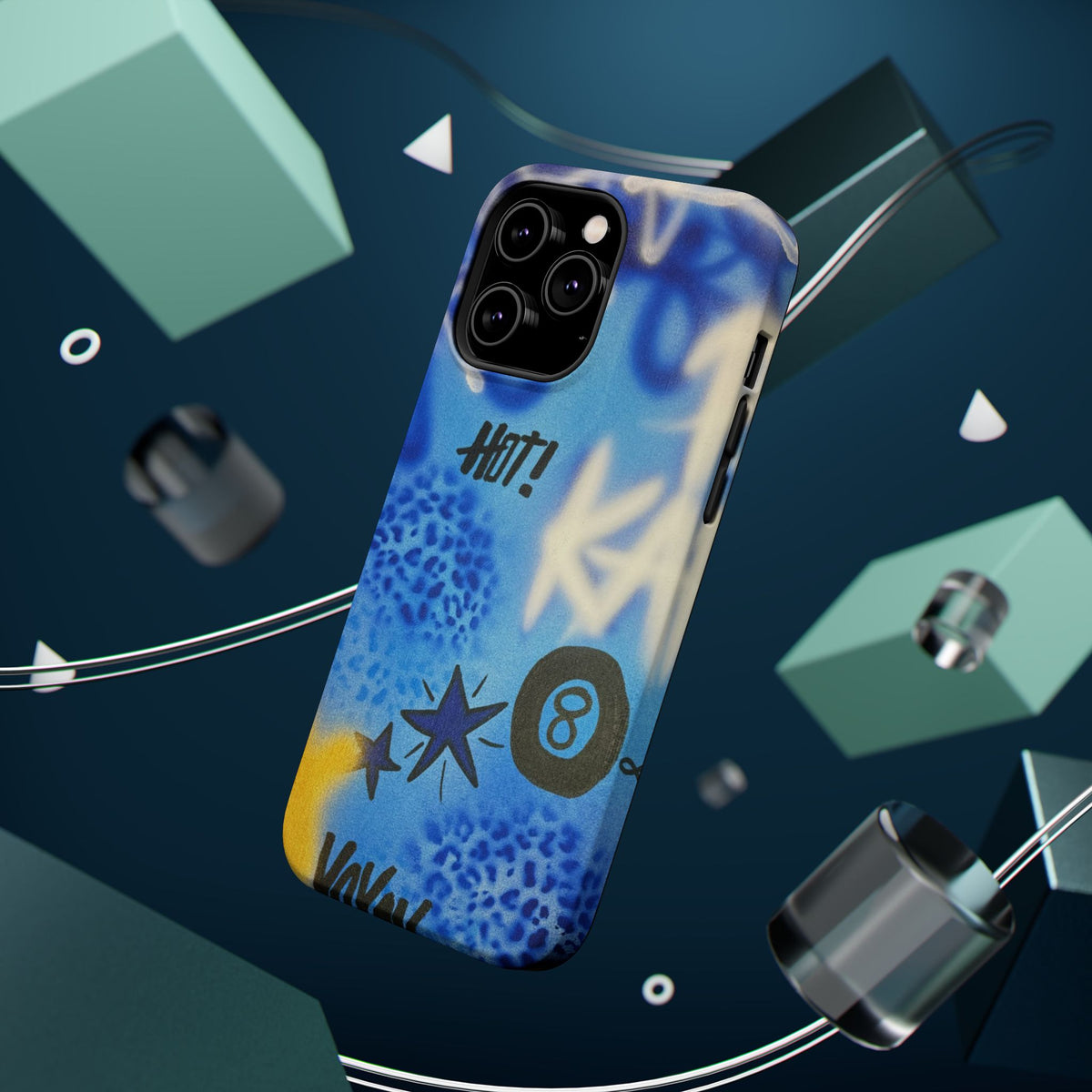 MagSafe "brilliant blues" airbrush iPhone case