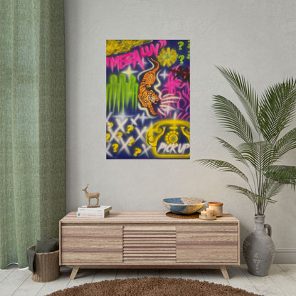 "mega luv" airbrush rolled print
