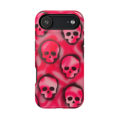 MagSafe "pink skully" airbrush iPhone case