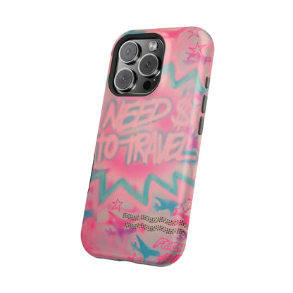 MagSafe "need $$ to travel" airbrush iPhone case