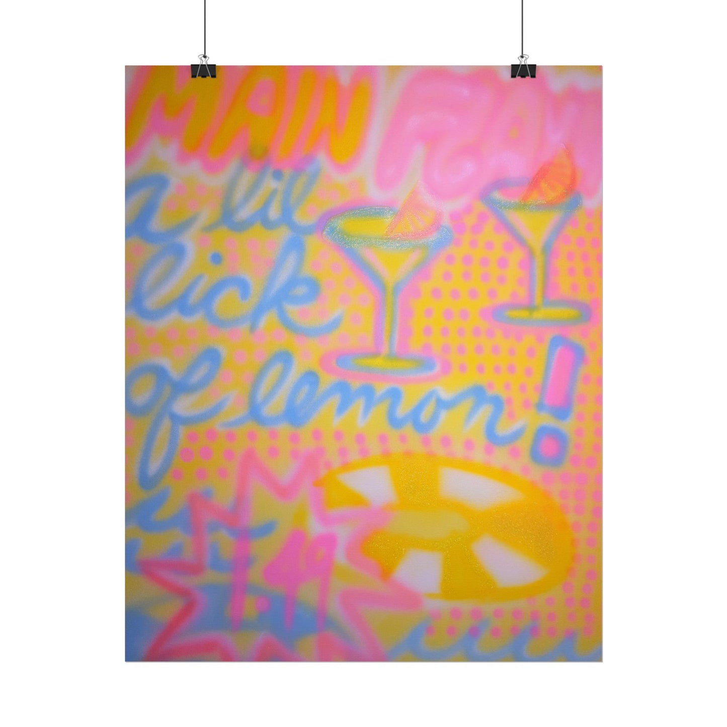 "lemontini" airbrush rolled print