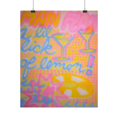 "lemontini" airbrush rolled print