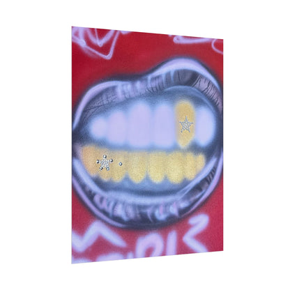 "bite me bling" airbrush rolled print