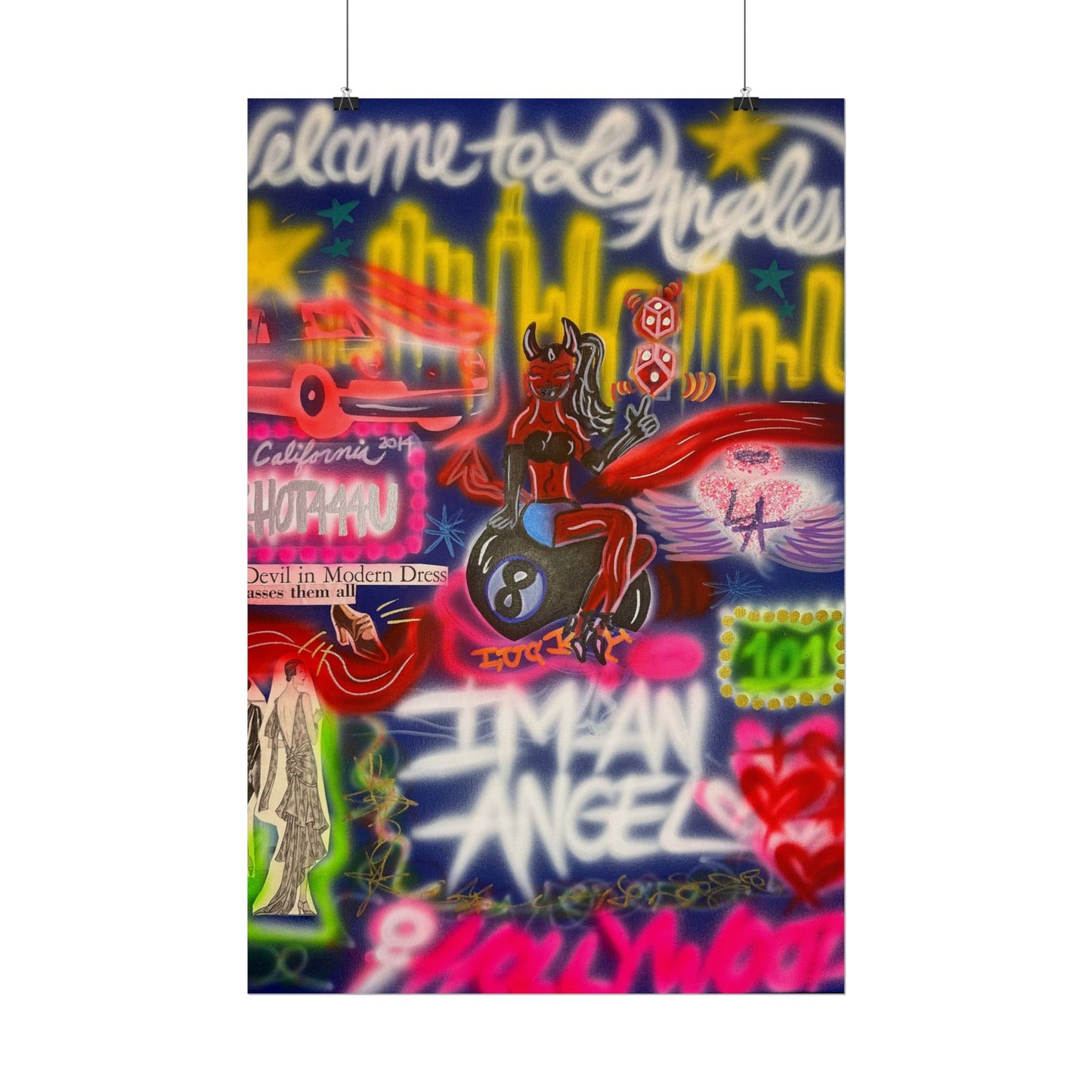 "im an angel" airbrush rolled print