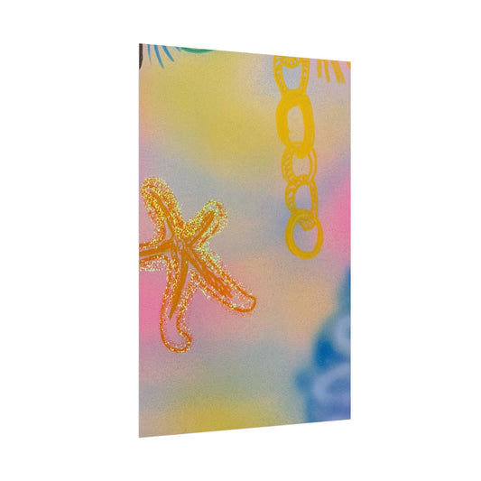 "sweet starfish" airbrush rolled print