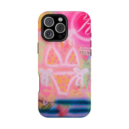 MagSafe "santa monica strawberry" airbrush iPhone case