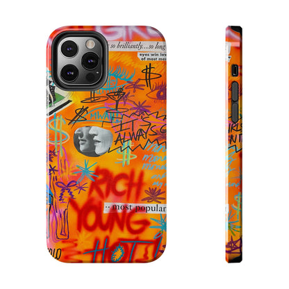 "young, rich, hot!" airbrush iPhone case