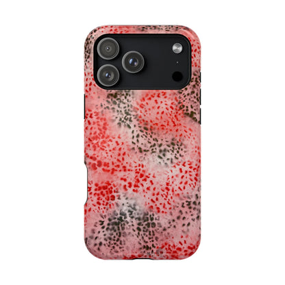 MagSafe "red cheetah" airbrush iPhone case