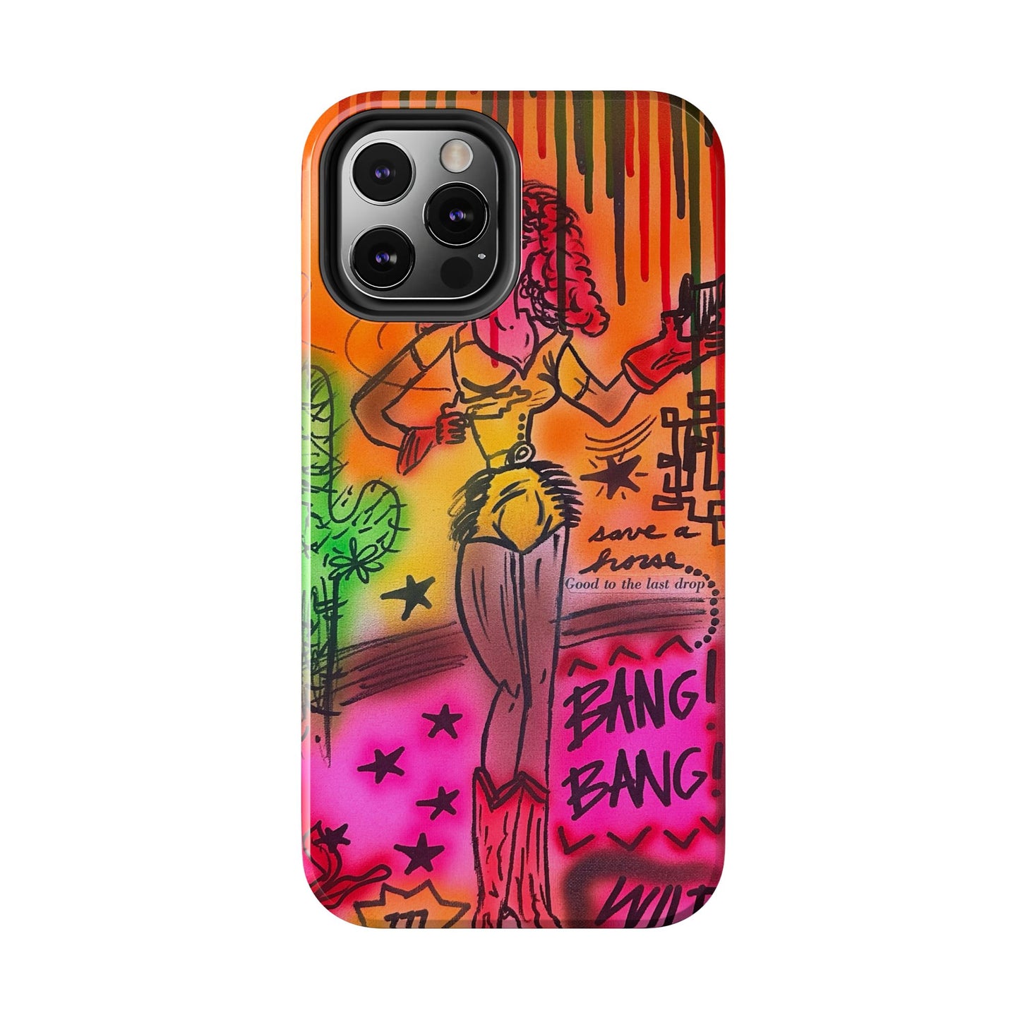 "wild, wild west" airbrush iPhone case
