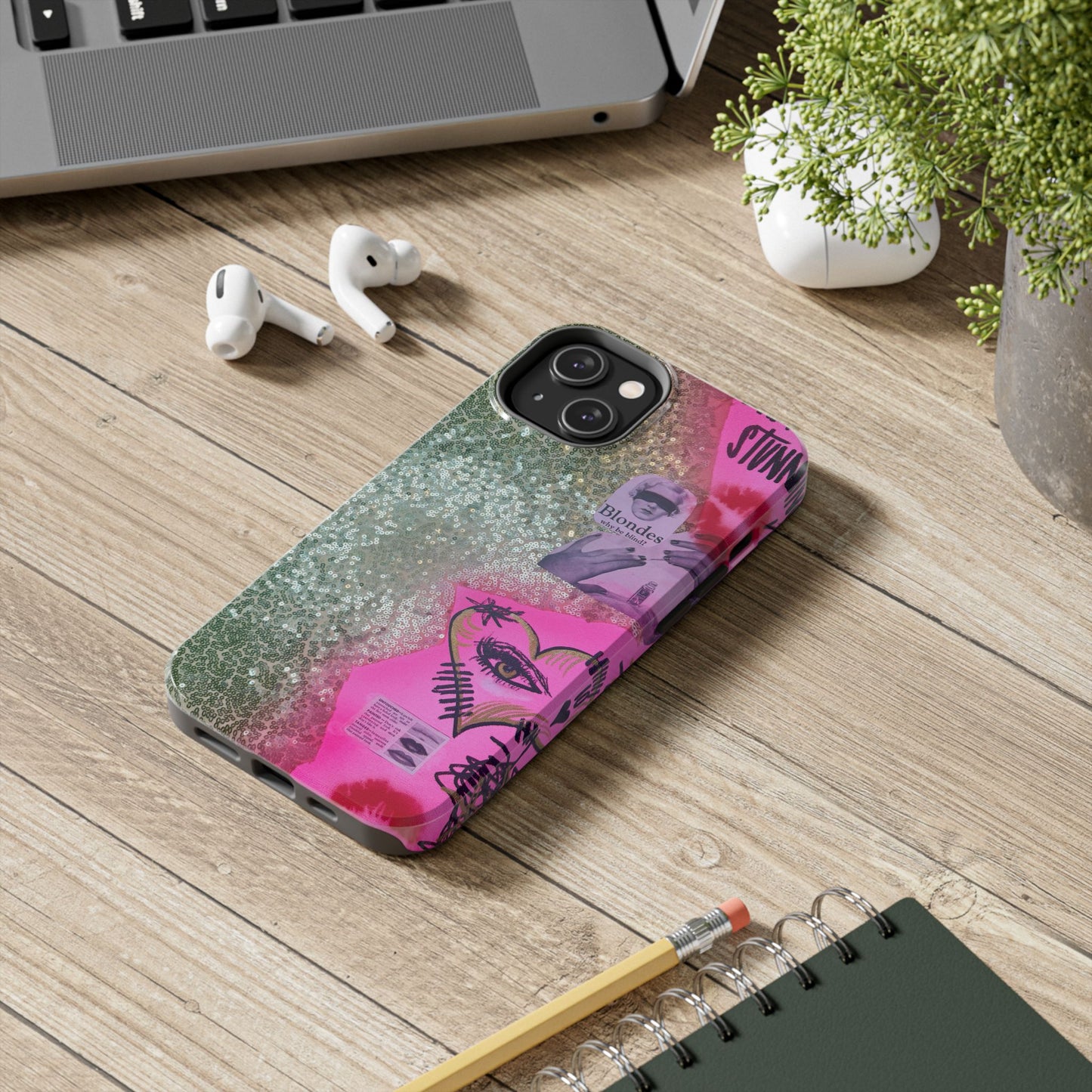 "glitter gloss" airbrush iPhone case