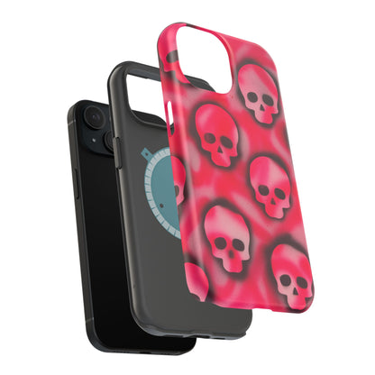 MagSafe "pink skully" airbrush iPhone case