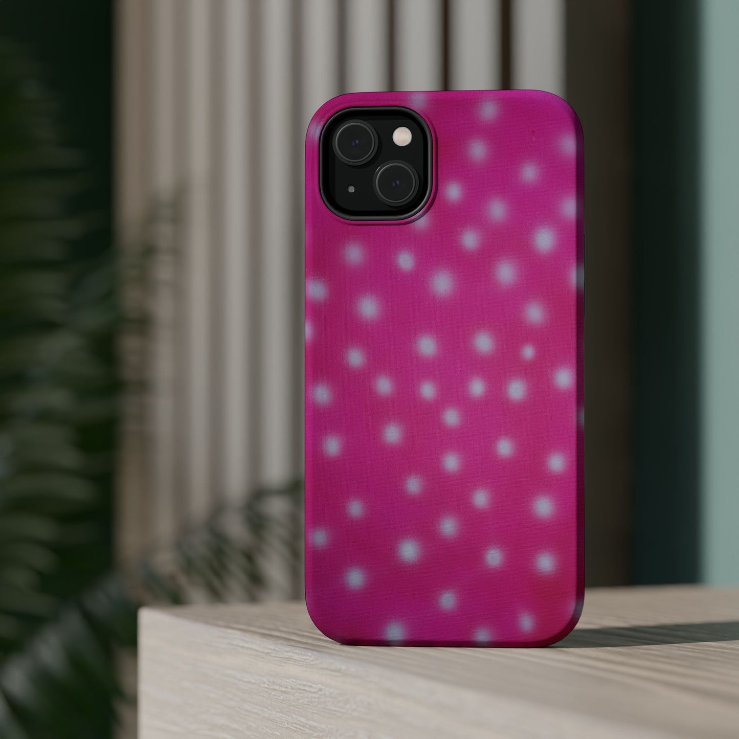MagSafe "bubblegum polka dot" airbrush iPhone case