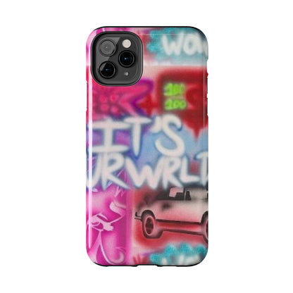 "it's ur WRLD" airbrush iPhone case