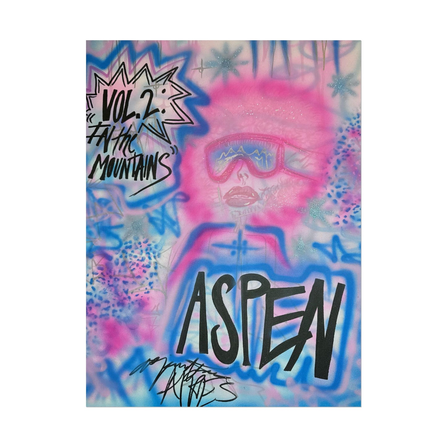 "aspen aspirations" airbrush rolled print
