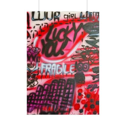 "lucky you!" airbrush rolled print