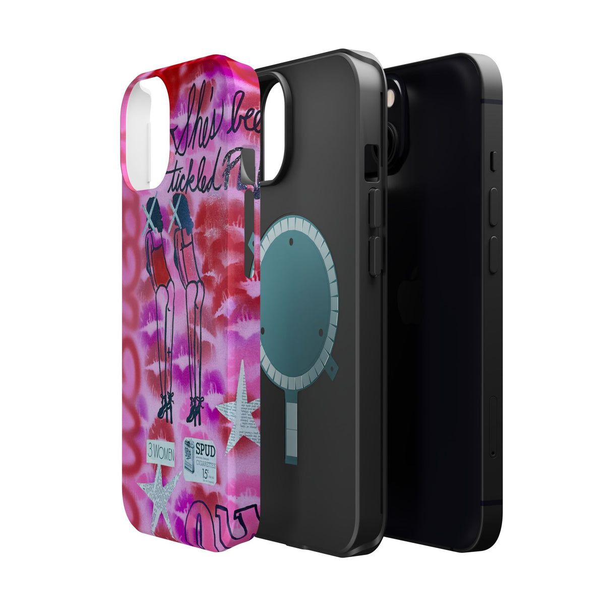MagSafe "tickled pink" airbrush iPhone case