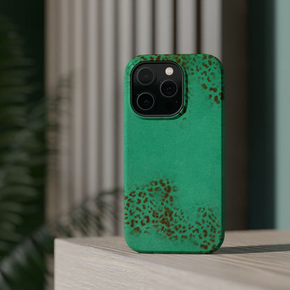 MagSafe "teal cheetah" airbrush iPhone case