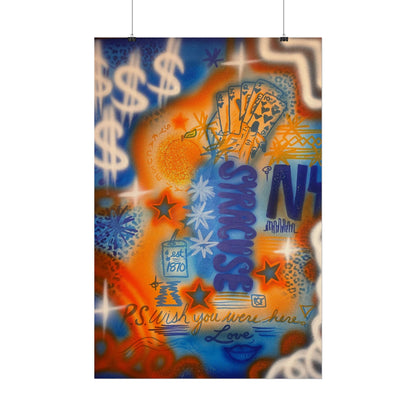 "syracuse, ny" airbrush rolled print