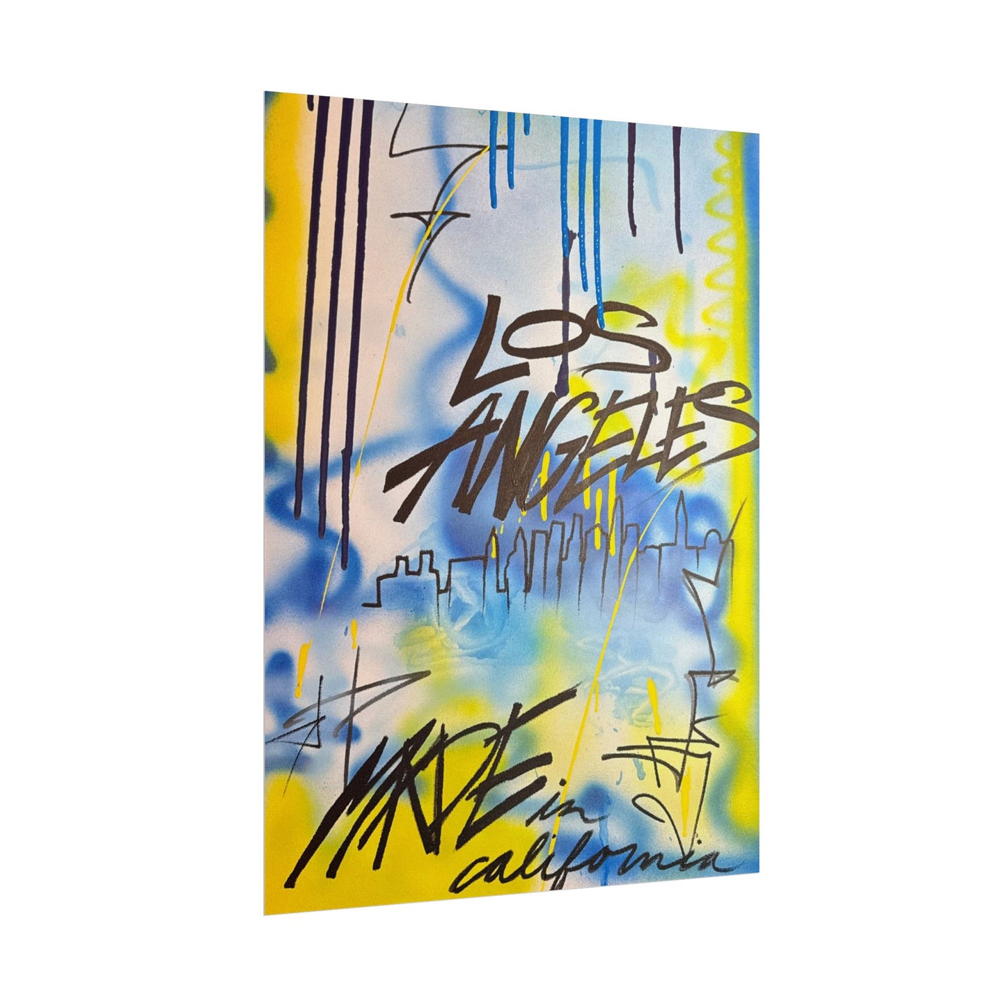 "los angeles" airbrush rolled print