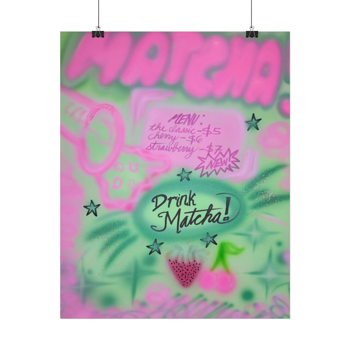 "matcha!" airbrush rolled print