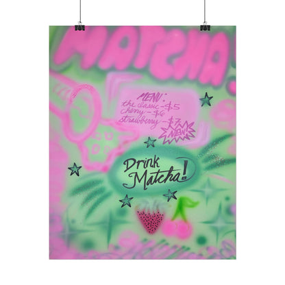"matcha!" airbrush rolled print