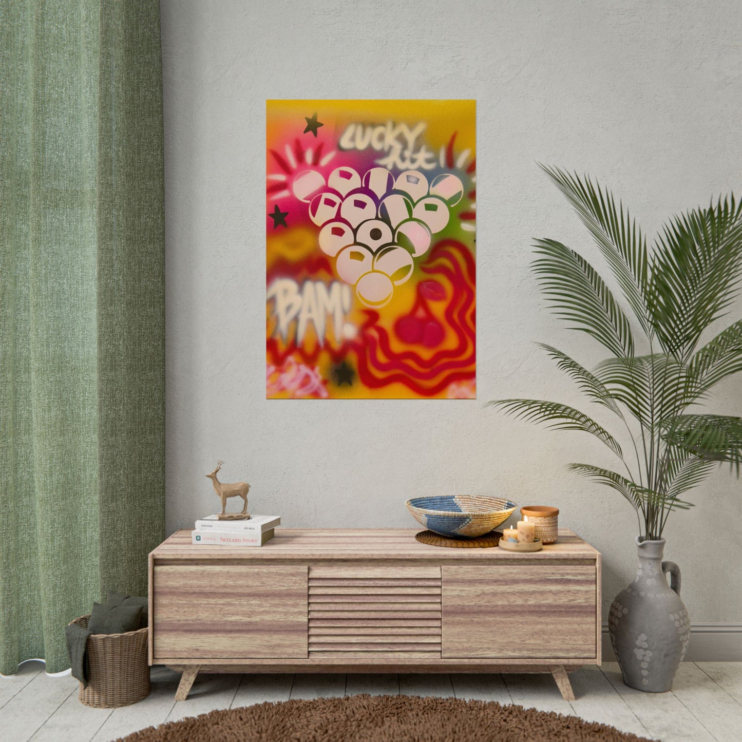 "bright billiards" airbrush rolled print