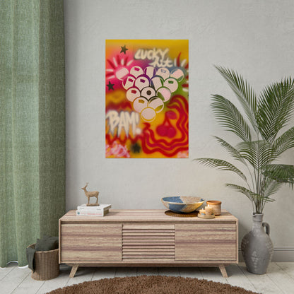 "bright billiards" airbrush rolled print