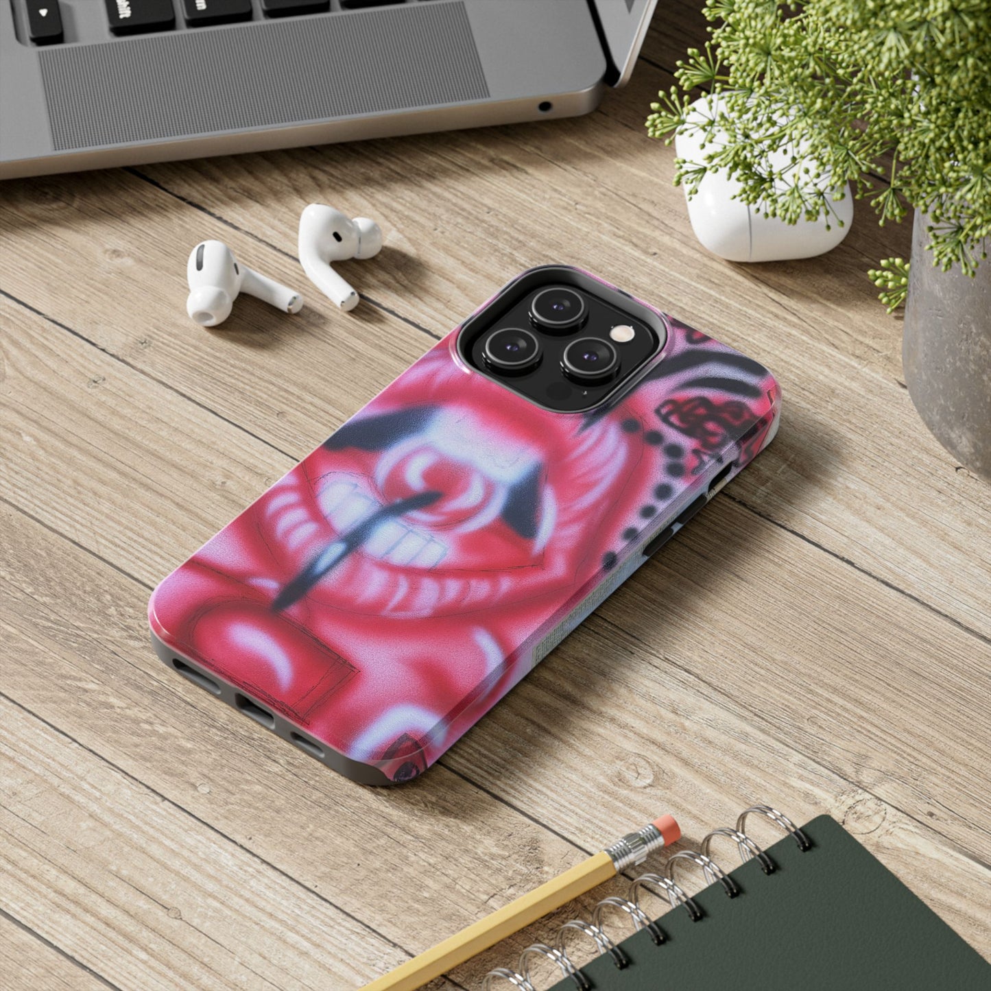 "be happy go lucky" airbrush iPhone case