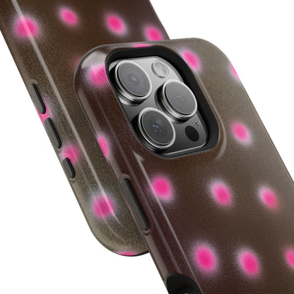 MagSafe "cherry mocha polka dot" airbrush iPhone case
