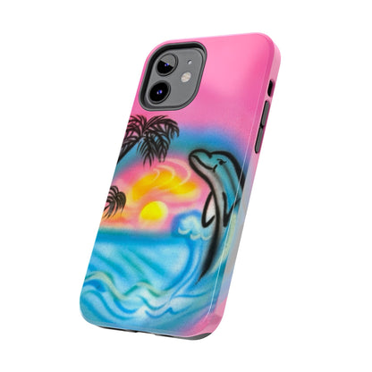 "dolphin love" airbrush iPhone case