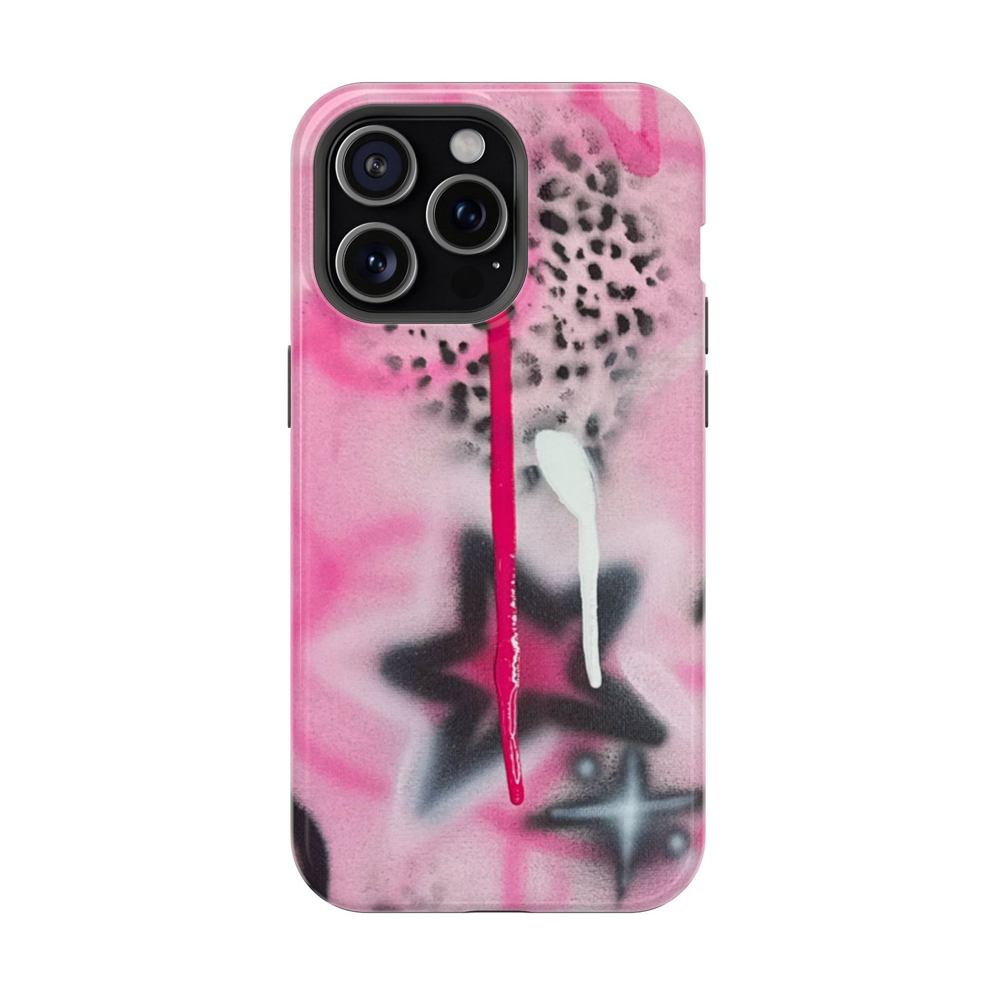 MagSafe "pink cheetah" airbrush iPhone case
