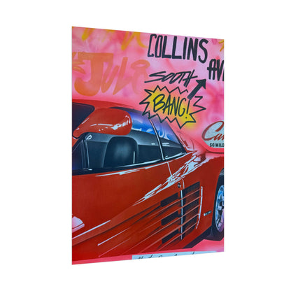 "miami momentos" airbrush rolled print