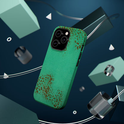 MagSafe "teal cheetah" airbrush iPhone case