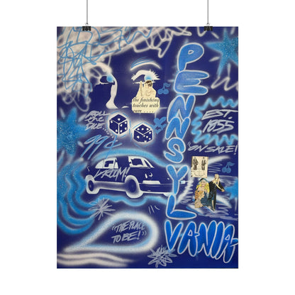 "state college, pa" airbrush rolled print