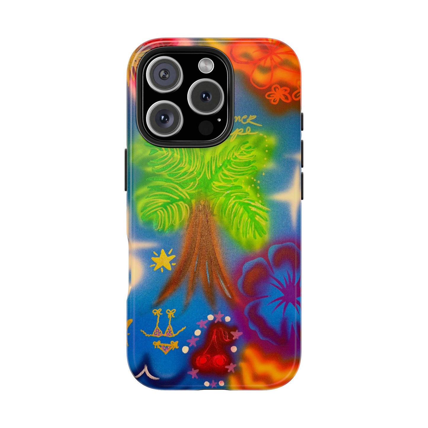 "neon blue palms" airbrush iPhone case