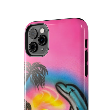 "dolphin love" airbrush iPhone case