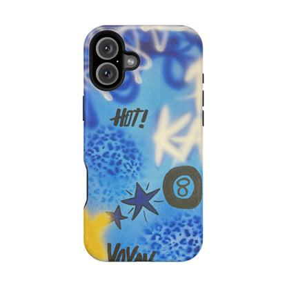 MagSafe "brilliant blues" airbrush iPhone case