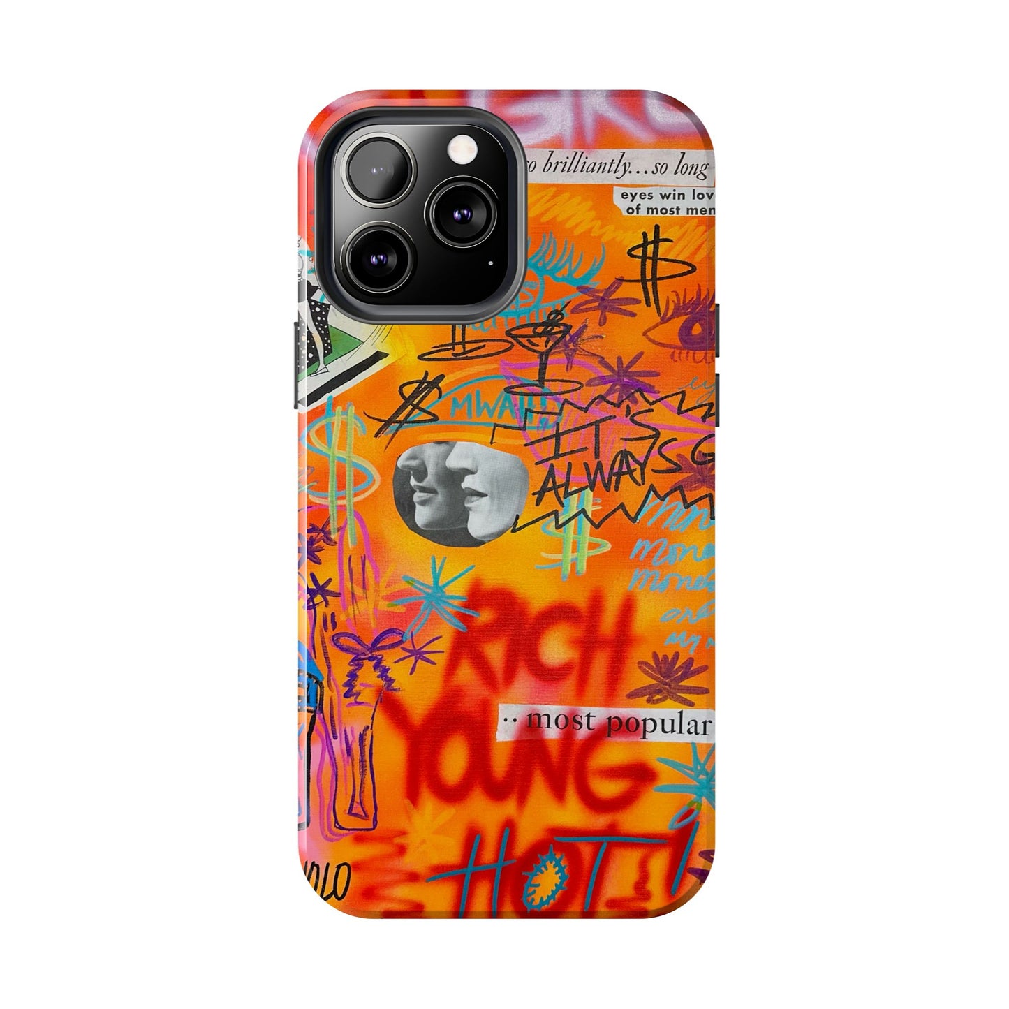"young, rich, hot!" airbrush iPhone case
