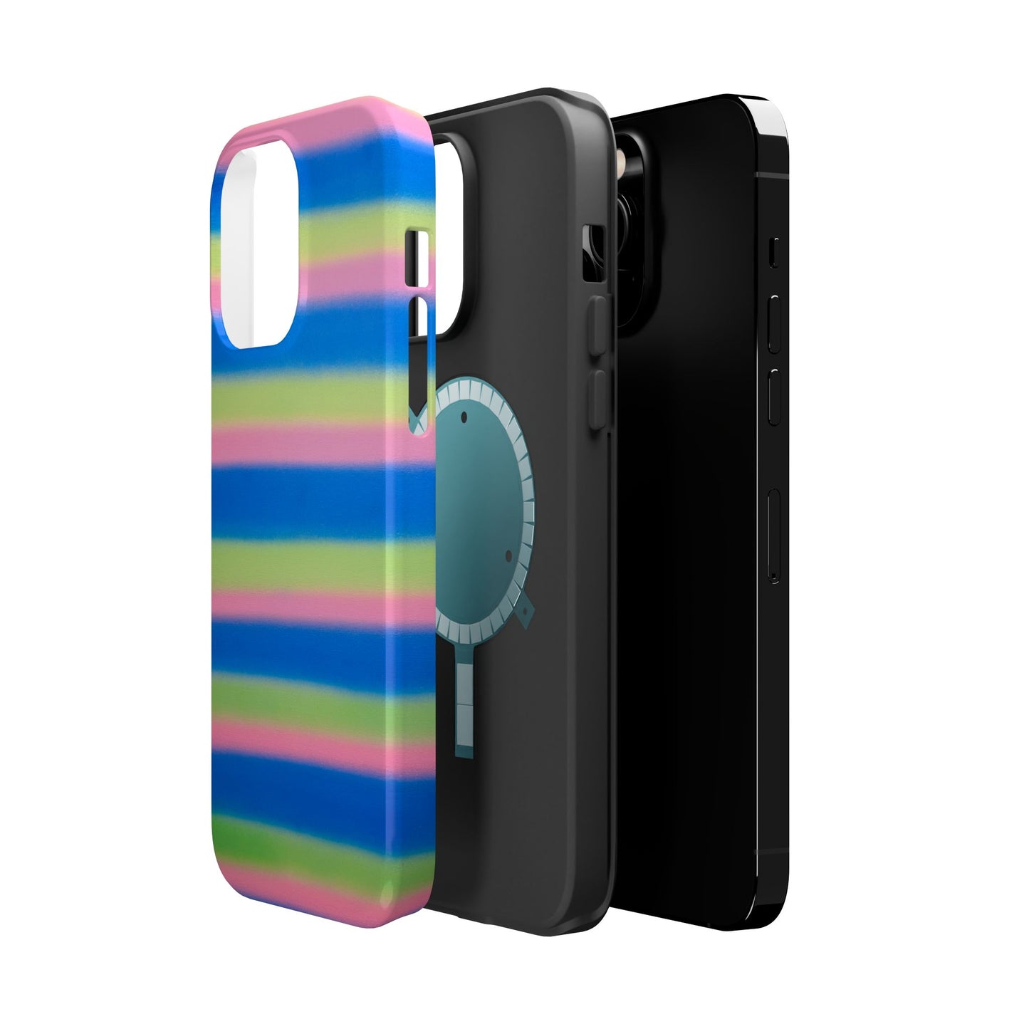 MagSafe "sherbet stripes" airbrush iPhone case
