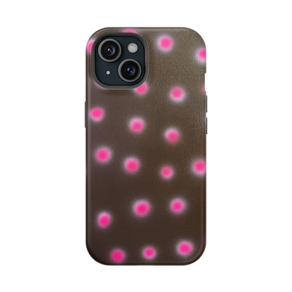 MagSafe "cherry mocha polka dot" airbrush iPhone case