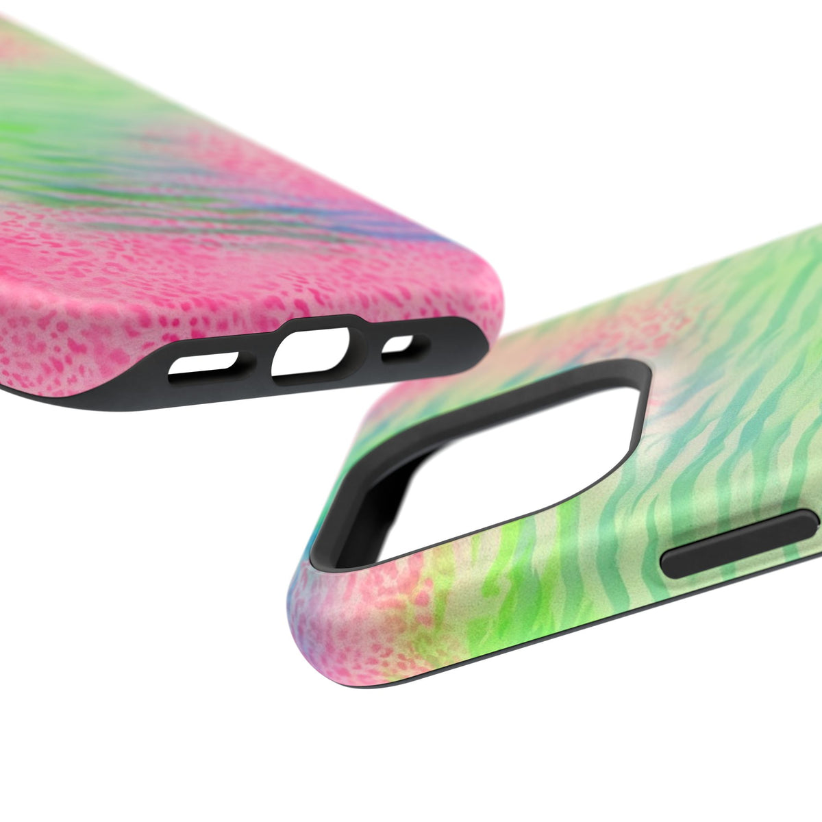 MagSafe "teal cheetah" airbrush iPhone case