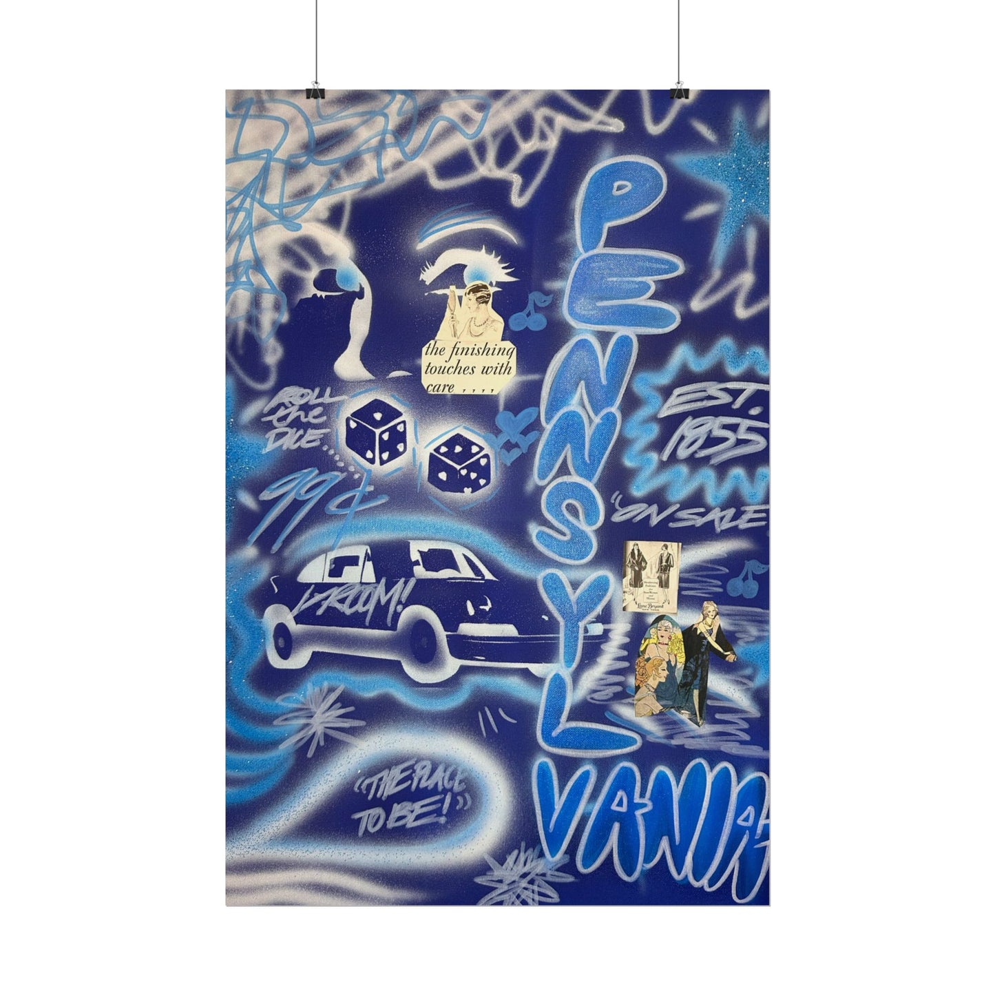 "state college, pa" airbrush rolled print