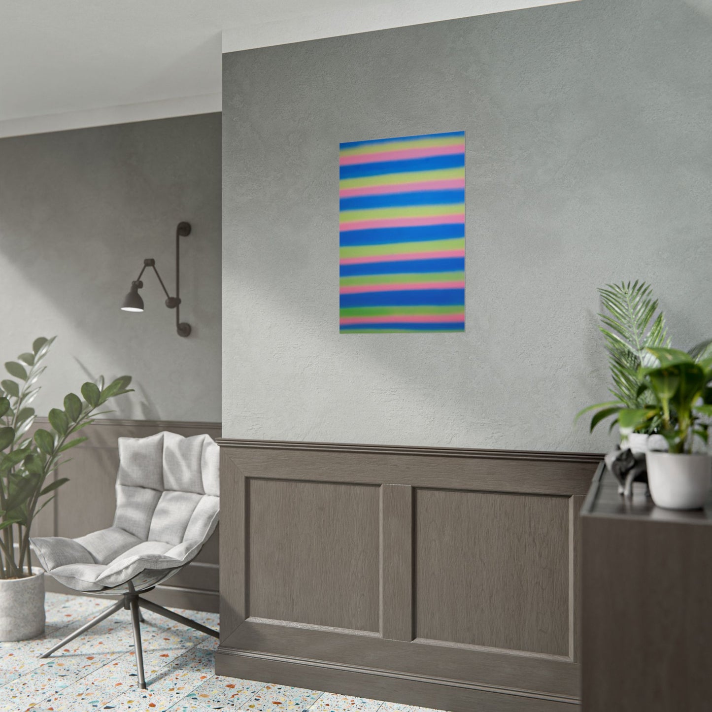 "sherbet stripes" airbrush rolled print