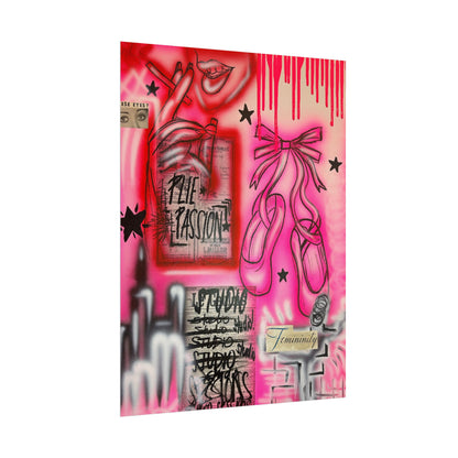 "plié passion" airbrush rolled print