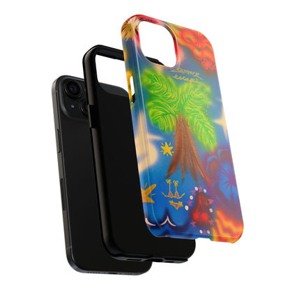 "neon blue palms" airbrush iPhone case