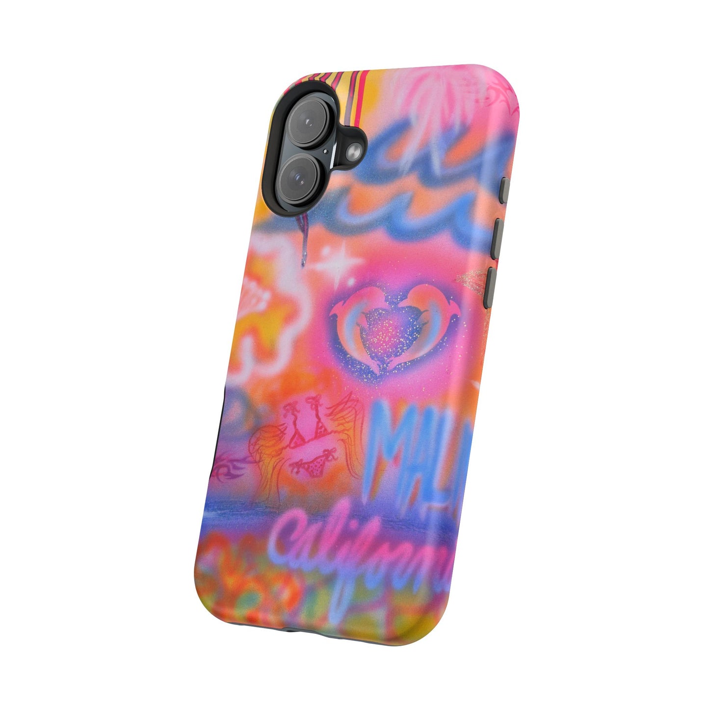 "mornings in malibu" MagSafe airbrush iPhone case